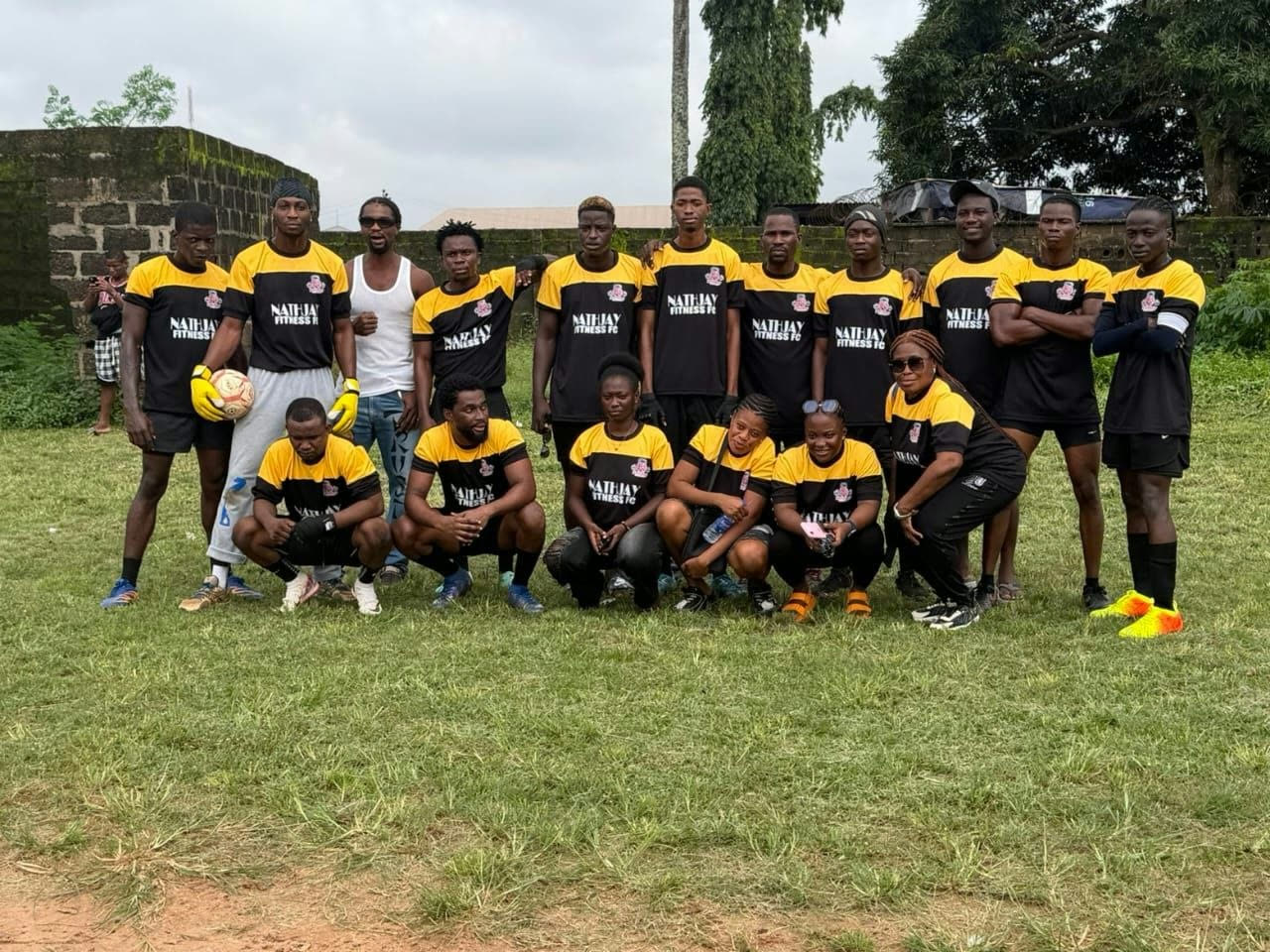 NathJay Fitness FC team in black and yellow